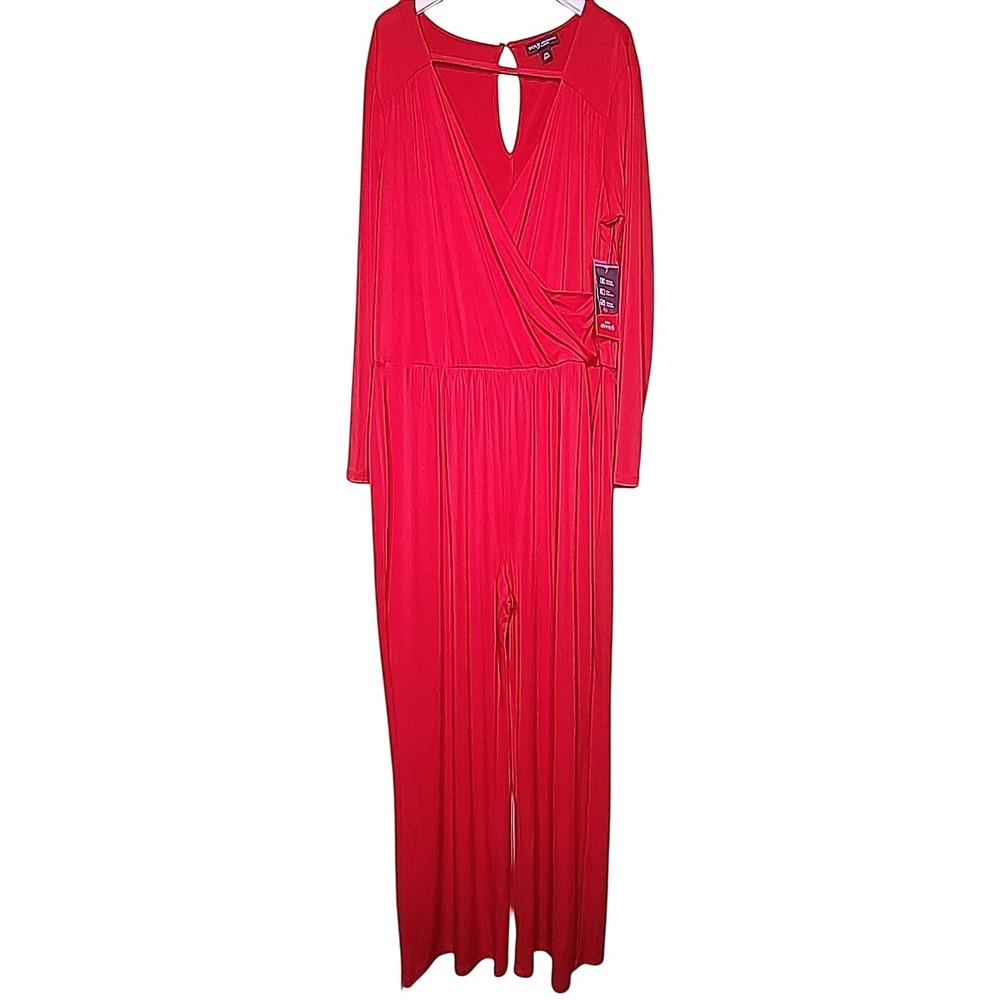Bold Elements Red Jumpsuit Stretch Wrinkle Resistant Long Sleeve Cut Out‎ XXL